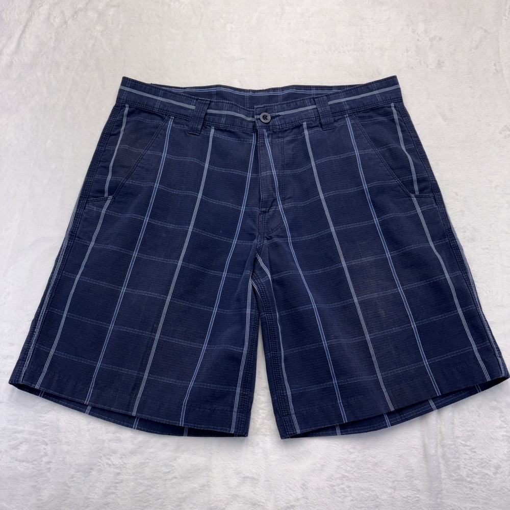 The North Face Plaid Shorts Mens 34 Navy Gorpcore Outdoor Chino Cotton